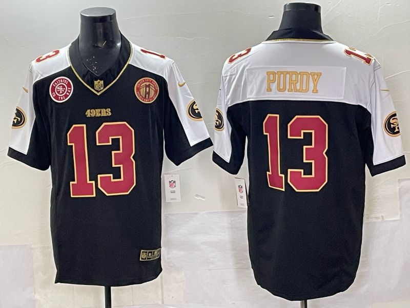 Men 2025 Nike San Francisco 49ers #13 Purdy Black Limited NFL Jersey style 0075